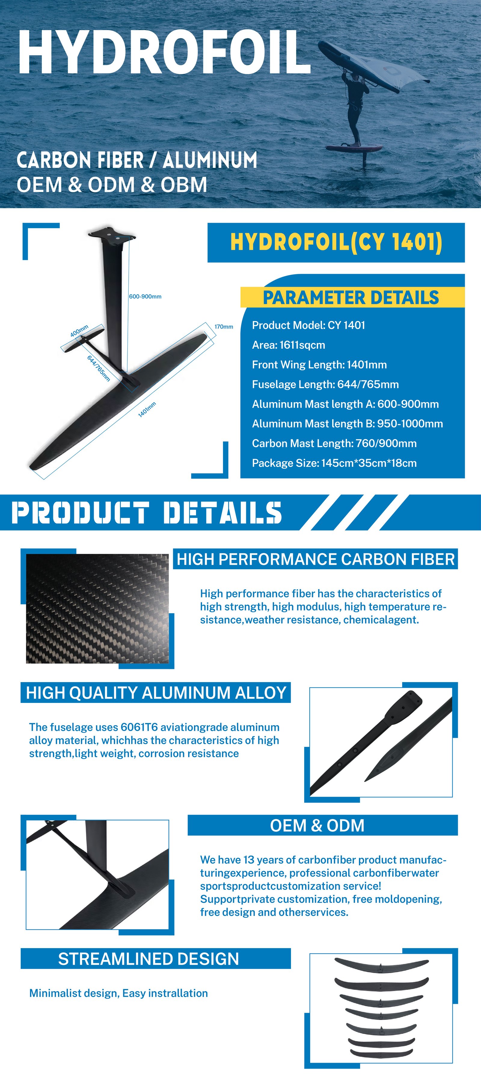 Aluminum Carbon Hydrofoil gallery 6