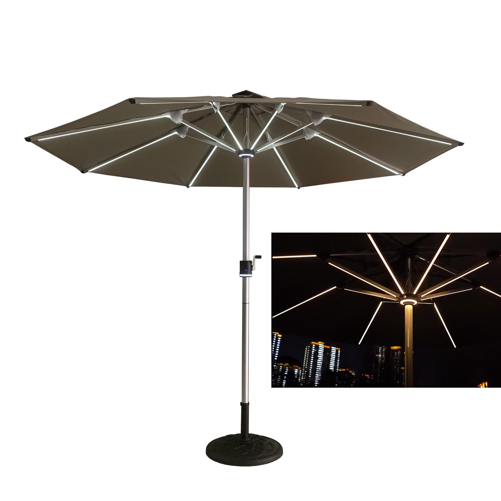 Umbrella with Solor Energy LED Light gallery 2