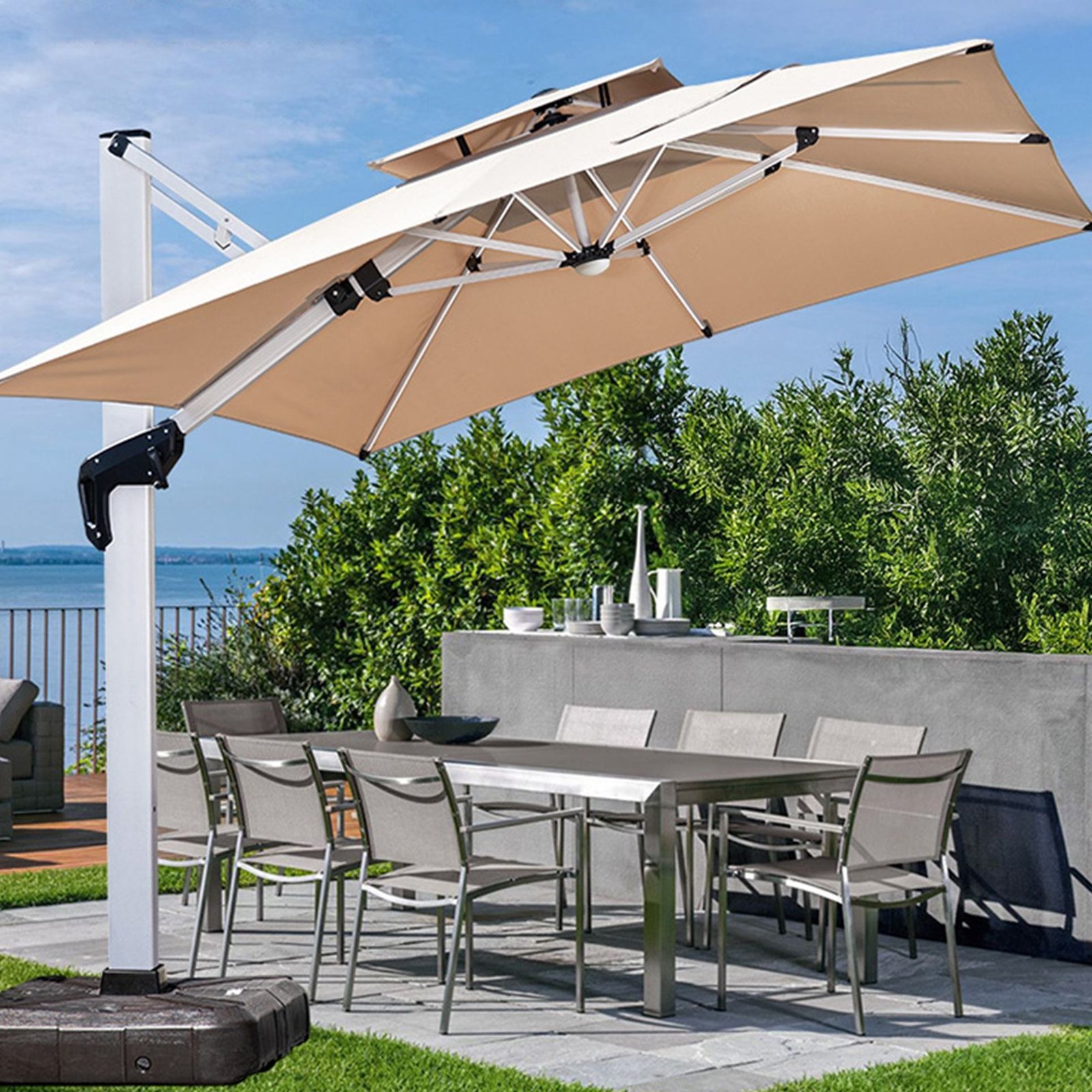Outdoor Umbrella  with Solor Energy LED Light gallery 2