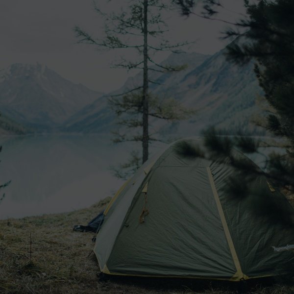 Outdoor setup by a tent