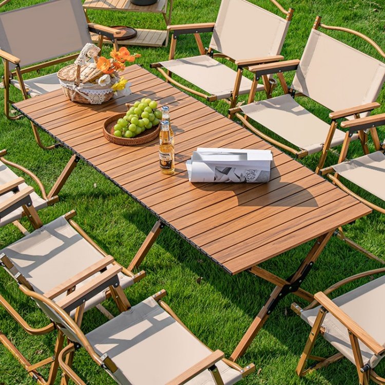 Why Our 1.8m Imitation Wood Grain Folding Table Is Your Go-To for Indoor & Outdoor Use
